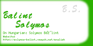 balint solymos business card